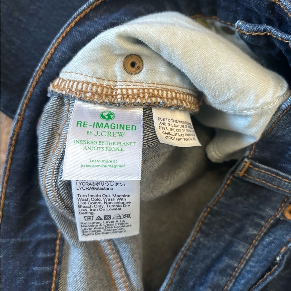 J.Crew Jeans Womens 26 Mid Rise Flare Crop Button Fly Dark Blue - Picture 5 of 7